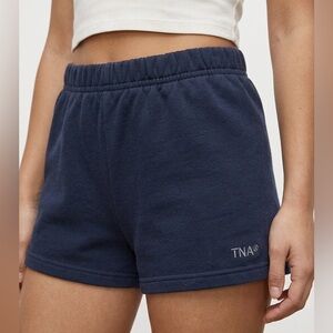 TNA ARITZIA Navy Blue Cozy Sweatfleece Shorts XS